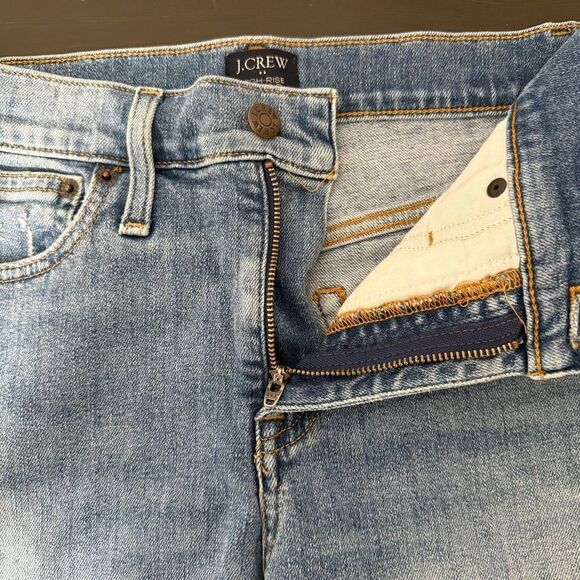 J Crew Jeans Womens 25P Blue High Rise Waist Classic Vintage Distressed Denim - Picture 8 of 14